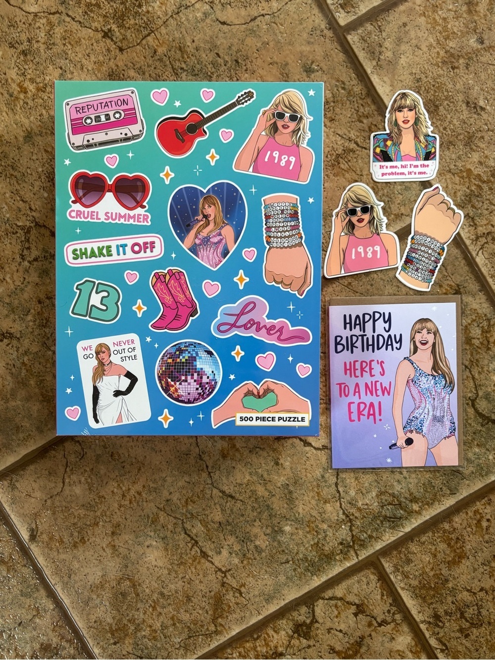 NWT *Bundle* Taylor Swift Puzzle, Card, and 3 pc Sticker set